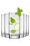 JOYJOLT JOYJOLT FAYE CRYSTAL HIGHBALL DRINKING GLASSES