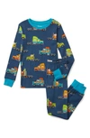 HATLEY KIDS' BIG RIG FITTED TWO-PIECE COTTON PAJAMAS