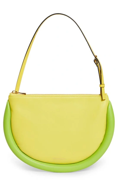 Jw Anderson The Bumper Moon Shoulder Bag In Yellow/ Lime Green
