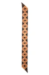 Saint Laurent Lavalliere Silk Scarf In Brown/ Orange