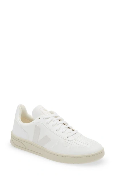 Veja V-10 Low Top Sneaker In Full_white