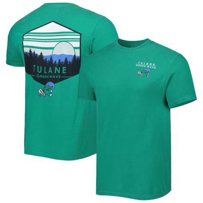 Image One Green Tulane Green Wave Landscape Shield T-shirt