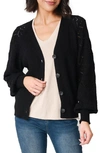 Shop Gibsonlook Gigi Pointelle Stitch Cotton Cardigan In Black