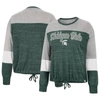 COLOSSEUM COLOSSEUM GREEN MICHIGAN STATE SPARTANS JOANNA TIE FRONT LONG SLEEVE T-SHIRT