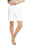 Nydj Linen Blend Bermuda Shorts In Optic White