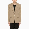 Balmain Single-breasted Wool Suit Jacket In Beige