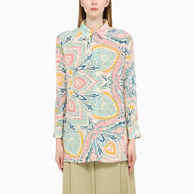 Etro Graphic-print Silk Shirt In Multicolor