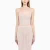 Alessandra Rich Knitted Halter Neck Top In Pink