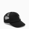 MONCLER BLACK BASEBALL CAP WITH PATCH