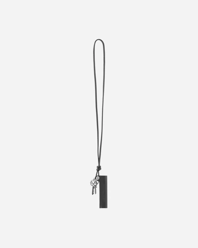 Alyx Debossed-logo Leather Keyring In Black