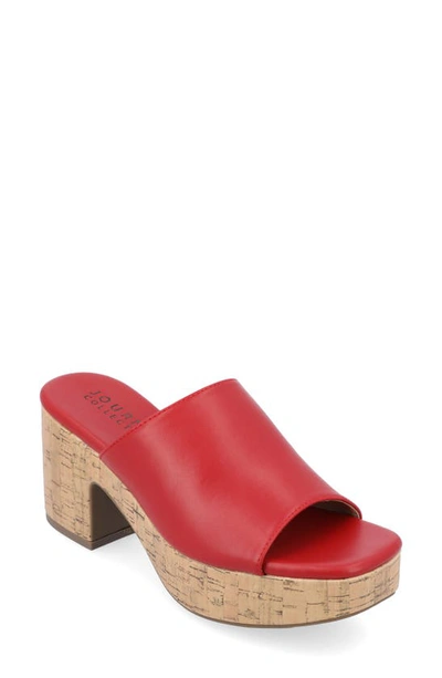 Journee Collection Tru Comfort Astter Platform Sandal In Red