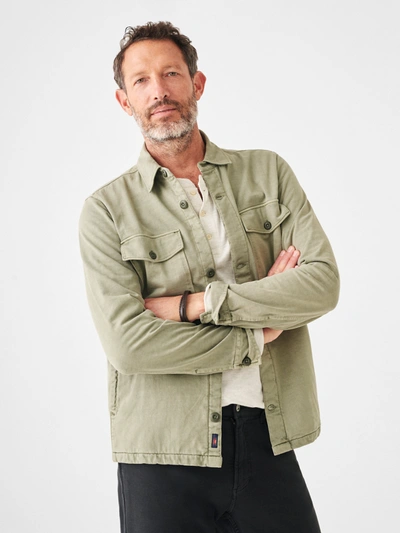 Faherty Jersey Shirt Jacket In Surplus Olive