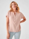Faherty Dream Desmond Organic Cotton Top In Peach Whip