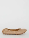Tod's Lambskin Bow Detail Round Toe Ballerinas In Brown