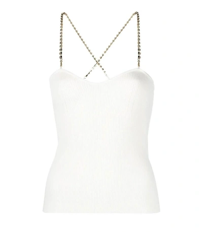 Blugirl Crystal-embellished Strap Knit Top In White