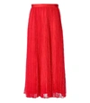 TWINSET TWINSET  CORAL LACE PLEATED SKIRT