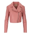 Twinset Biker Crop Jacket In Pink