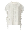Twinset Fringed Open-knit Top In White