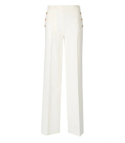 Twinset Trousers With Wide Leg On Bottom In White