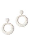 DEEPA GURNANI ASTA BEADED HOOP DROP EARRINGS