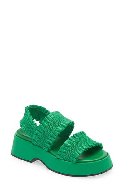 GANNI GANNI SMOCKED SLINGBACK PLATFORM SANDAL