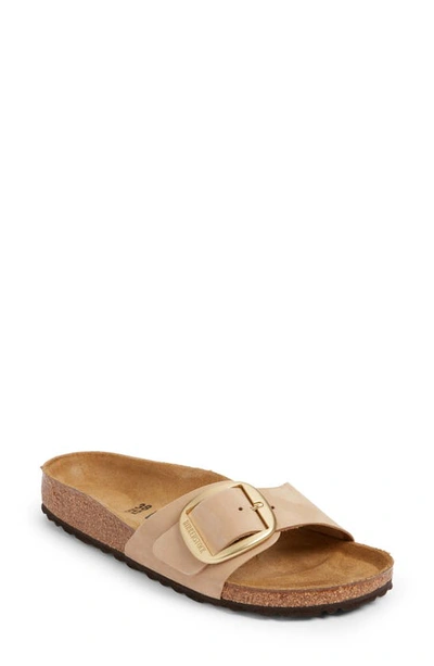 Birkenstock Madrid Big Buckle Narrow Leather Sandal In Sandcastle