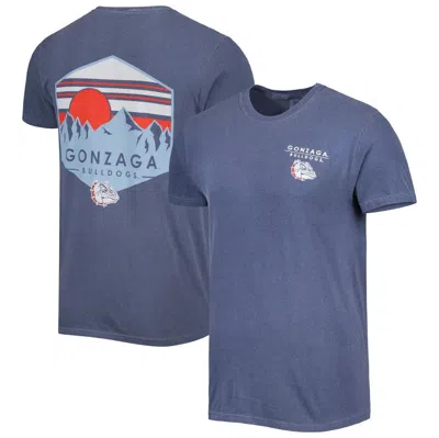 Image One Navy Gonzaga Bulldogs Landscape Shield T-shirt In Blue