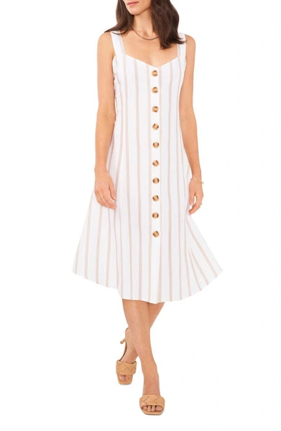 Vince Camuto Striped Linen-blend Shirtdress In Nocolor