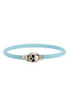 Alexander Mcqueen Skull-detail Bracelet In 4343 New Spr.blue/ A.silv