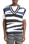 Missoni Knitwear With V-neckline And Striped Pattern In Light And Dark Blue Multicolor