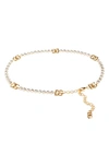Dolce & Gabbana Dg Logo Crystal Chain Belt In Gold