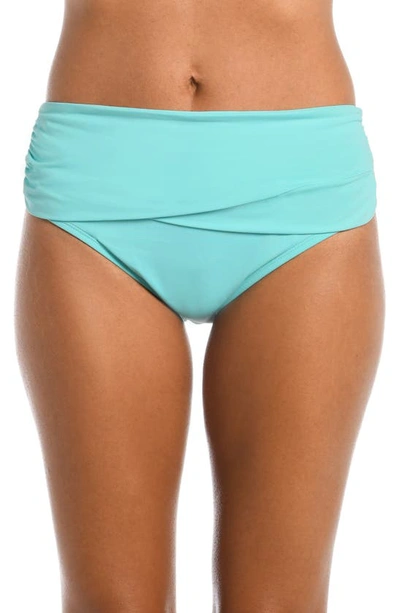 La Blanca Island Goddess Overlap Bikini Bottoms In Ice Blue