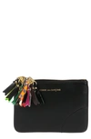 Comme Des Garçons Small Zipper Pull Leather Pouch In Black