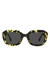 Isabel Marant The New 52mm Rectangular Sunglasses In Yellow Havana/ Grey