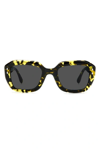 Isabel Marant The New 52mm Rectangular Sunglasses In Yellow Havana/grey