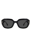 Isabel Marant The New 52mm Rectangular Sunglasses In Black/ Grey