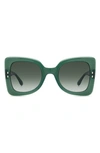 Isabel Marant The New 52mm Gradient Square Sunglasses In Green/ Green Shaded