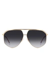 Isabel Marant Wild Metal 64mm Gradient Oversize Aviator Sunglasses In Rose Gold/ Grey Shaded