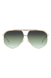 Isabel Marant Wild Metal 64mm Gradient Oversize Aviator Sunglasses In Gold/green Gradient