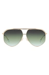 Isabel Marant Wild Metal 64mm Gradient Oversize Aviator Sunglasses In Rose Gold/ Gray Green