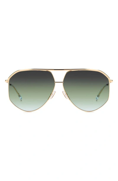 Isabel Marant Wild Metal 64mm Gradient Oversize Aviator Sunglasses In Gold