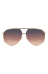 Shop Isabel Marant Wild Metal 64mm Gradient Oversize Aviator Sunglasses In Rose Gold/ Grey Pink