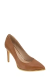 Bcbgeneration Hawti Womens Faux Leather Pointed Toe Pumps In Cognac
