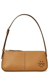 Tory Burch Mcgraw Pebble Leather Wedge Shoulder Bag In Tiramisu