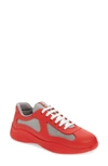Prada Men's America's Cup Soft Rubber And Bike Fabric Sneakers In Red