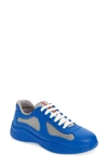 Prada Men's Americas Cup Rubber Trainer Sneakers In Azzurro