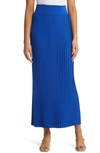 Misook Ribbed Soft-knit Maxi Skirt In Satin Sky