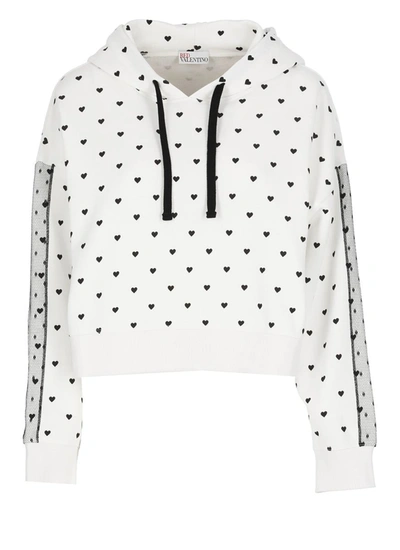 Red Valentino Heart-print Cropped Jumper In White