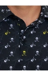 Robert Graham Stinger Skull Print Short Sleeve Performance Golf Polo In Orange