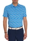 Robert Graham Tequila Sunrise Short Sleeve Performance Golf Polo In Light Blue